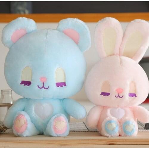 Kawaii Cartoon Bear Plush Toys Soft Teddy Bear Rabbit Stuffed Dolls Sleeping Animal Bear Plush Dolls Kids Gifts