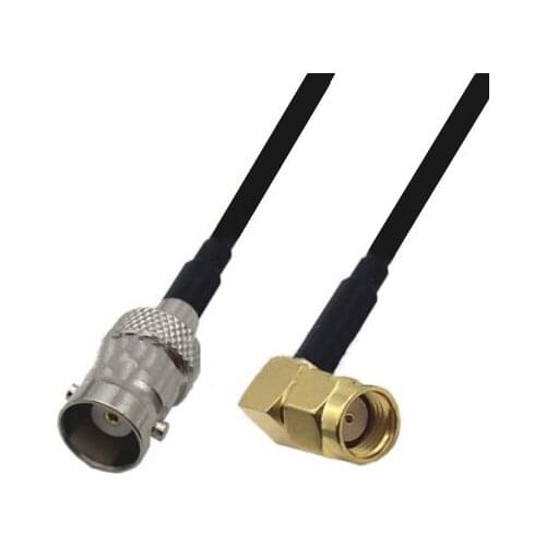 RG58 Cable RP-SMA Male Right Angle to BNC Female Connector WiFi Antenna Extension Pigtail jumper cable