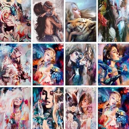 GATYZTORY DIY Painting By Number Abstract Figure Drawing On Canvas Pictures By Numbers Kits Hand Painted Paintings Gift Home Dec