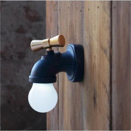 Creative new faucet night light led charging wall lamp sound control wall lamp lighting fixture for bedroom home lighting