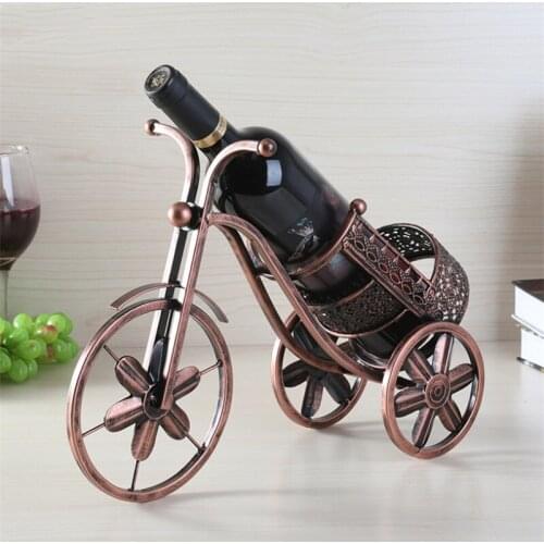 European Creative Metal Bicycle Shape Wine Bottle Holder Iron Tricycle Wine Rack Dispenser Kitchen Bar Tools Wine Cabinet Shelf