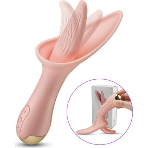 Licking Clitoris G-spot Stimulator Massager Oral Tongue Vibrator Female Masturbator Silicone Adult Sex Toys For Women Massager