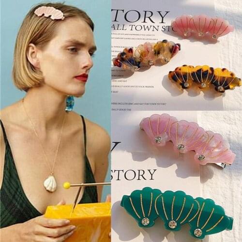 Fashion Shell Hair Clip Barrette Hairpins Duckbill Clip Hair Claw Styling Tool Alloy Metal Hairpin Sea Hair Clips for Women Girl