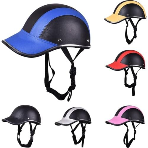 Motorcycle Half Face Helmet Half Open Face Bike Cycling Helmet Protective ABS Leather Baseball Cap Motor Unisex 5 Colors CP375
