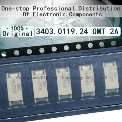 10/Pcs 3403.0119.24 New original OMT 250 Slowly Fuses 250VAC 125VDC 2A 100A 11mm x 4.6mm x 3.9mm Time Delay / Slow Blow