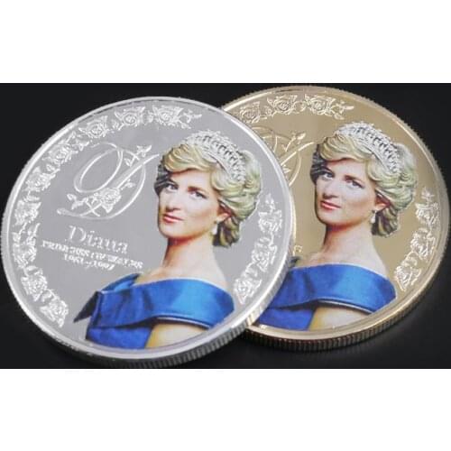Princess Diana Commemorative Coin Silver Gold Plated Coins Crafts Collection Gift Souvenior 5.0