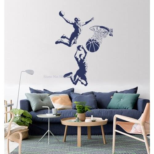 Personalized Basketball Wall Stickers for Boys Room Art Sport Wallpapers Basketball Decal Custom Color Affordable Beautiful Z212