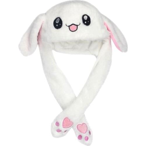 Plush Mobile Rabbit Ear Hat Cute Cartoon Toy Hat Kawaii Funny Rabbit Plush Hat Winter Party Hat