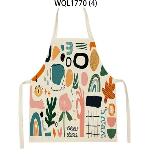 Shabby Abstract Eye Printed Cleaning Apron Pinafore Geometric Girl Home Cooking Kitchen Apron Chef Adult Bibs Pinafore Grembiule