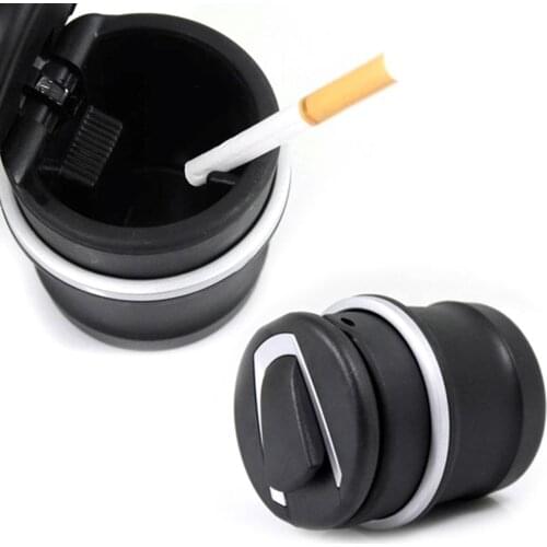 LED Light High Temperature Car Ashtray Smokeless Ashtray Garbage Coin Storage Cup Container Cigar Ash Tray For Home Office