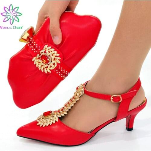 Decoration Matching Italian Shoes and Bag Set Luxury Sandals Elegant Metal Latest Women Shoes and Matching Bag for Nigeria Party