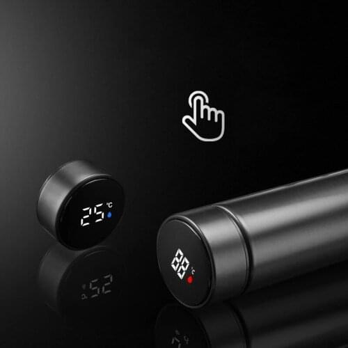 Smart 304 Stainless Steel Vacuum Water Cup Temperature Display Cup Business Gift in-Car Thermos Simple Temperature Tea Cup