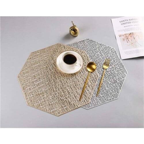 Octagonal hollow placemat Mats Heat-insulated Pad Coaster Home Decoration Dinner Placemat