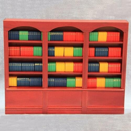 1/12 Dollhouse Miniature Furniture Wooden Bookshelf Bookcase Study Reading Room Pretend Play Toy Accessories