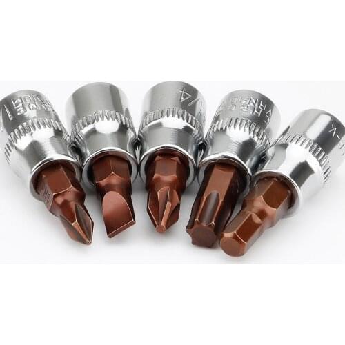 1Pc 1/4" inch 6.35mm Drive Bit Socket Hex Torx Phillips Slotted Pozi Bits Adapter Wrench Spanner Ratchet Sleeve Screwdriver Tool