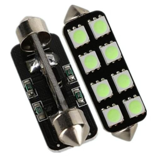 5pcs Crystal blue White 8Chips 5050 C5W Car Auto Festoon Dome Interior LED Lights Lamp Map Roof Reading Bulb DC12V 41MM