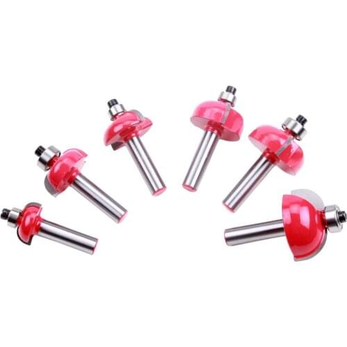 6pcs/set High Quality Cove Bit With Bearing 8mm shank Dovetail Router Bit Cutter wood working