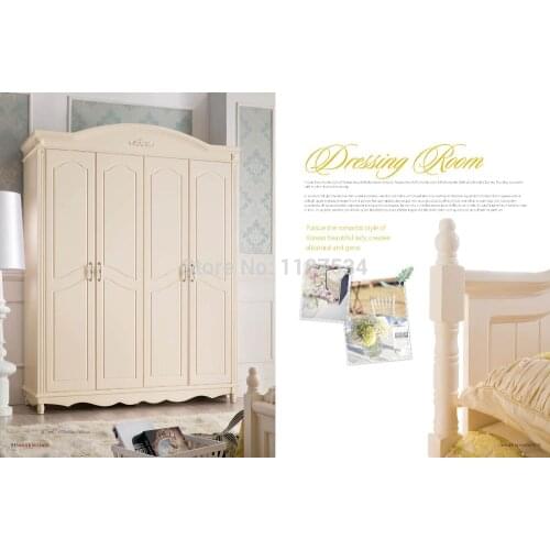 8001 Home bedroom furniture wooden four doors wardrobe chest chifforobe