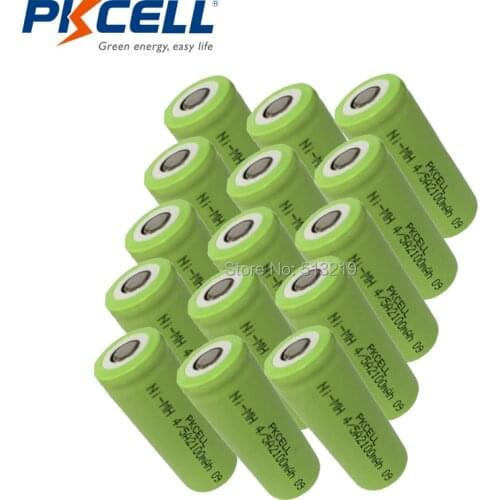 15PCS PKCELL 1.2V NIMH rechargeable battery 17430 4/5A 2100mah ni-mh batteries with Flat Top fortouch pen, Bluetooth Headset