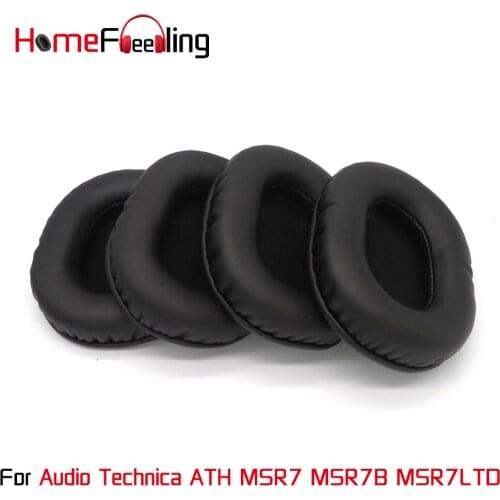 Homefeeling Ear Pads For Audio Technica ATH MSR7 MSR7B MSR7LTD Earpads Round Universal Leahter Repalcement Parts Ear Cushions