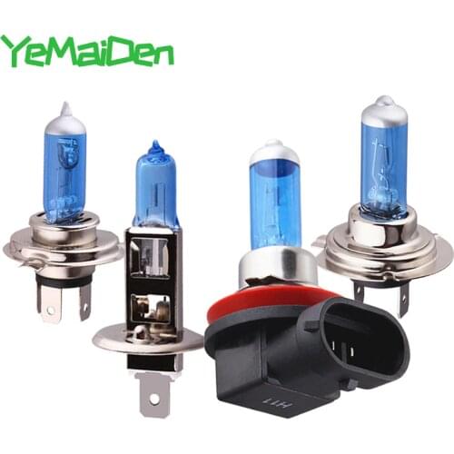 2x H1 H4 H7 H8 H11 Car Halogen Bulb 12V Headlight Fog Light 55W 5000K White Auto/Motercycle Headlight Halogen Lamp Day Light