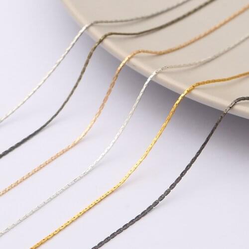 1Meter/Pack 0.8mm Copper Wire Chain L Lobster Clasp Necklace Charm Chains For Jewelry Findings DIY Accessories