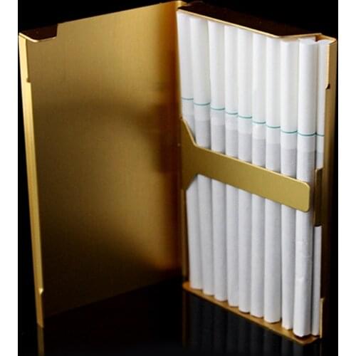 Ladies Man Cigarrera Mujer Black Case A Pack Of Thin Stylish Metal Cigarettes Gold Box Creative Pack Cover Lighter Accessories