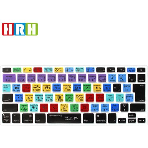 HRH Photoshop PS Shortcuts Silicone Keyboard Cover Skin Protector For Macbook Air Pro Retina 13"15"17"Japanese Version