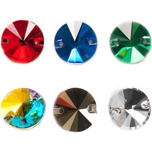 YANRUO 3200 Round Glass Rhinestone Sew On Rivoil Top Popular Sewn Rhinestones For Clothes Wedding Dress