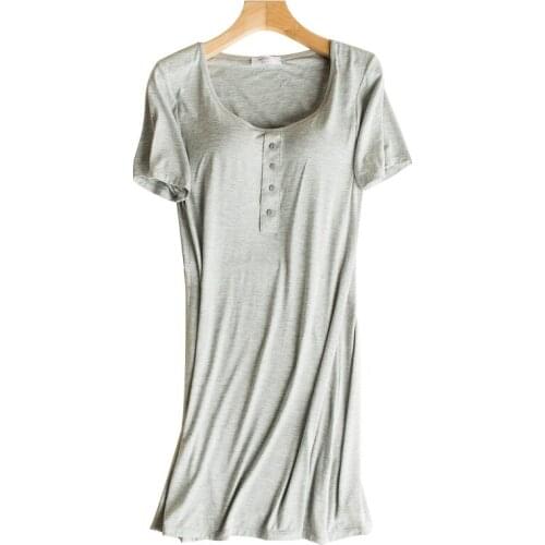 Summer Maternity Sleepwear Striped Pregnant Nursing Nightgown Maternity Breastfeeding Pajamas Short Sleeve Pregnancy Dresses