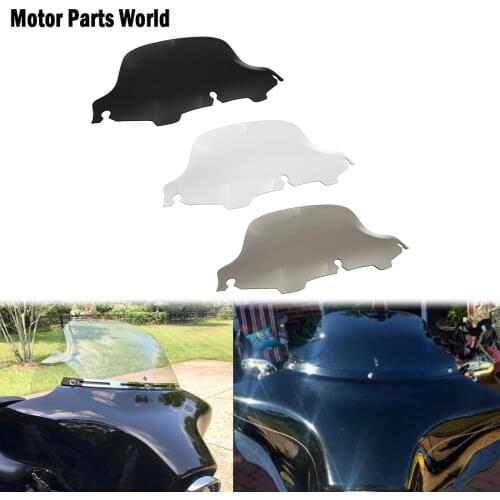 Motorcycle 8'' Black Smoke Clear Wave Windshield For Harley Touring Electra Glide Street Glide FLHX FLHT Ultra Classic 1996-2013