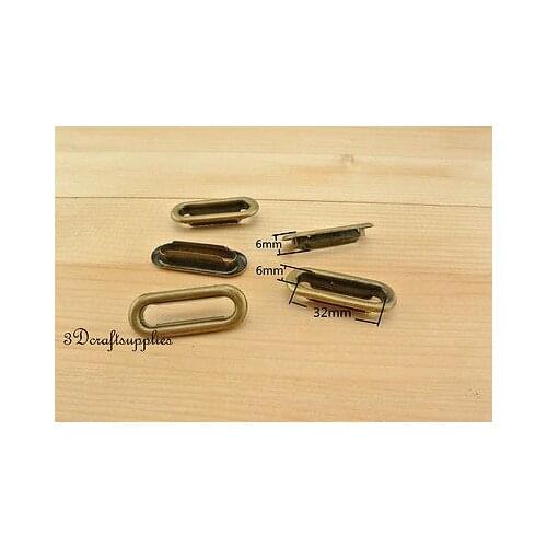 Eyelets metal with washer grommets Anti brass oval 40 sets 32 mm P94