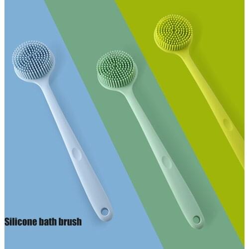Multifunctional Silicone Brush Body Long Handle Double-Sided Bath Shower Brush Back Massage Exfoliation Wisp Body Scrub Brush