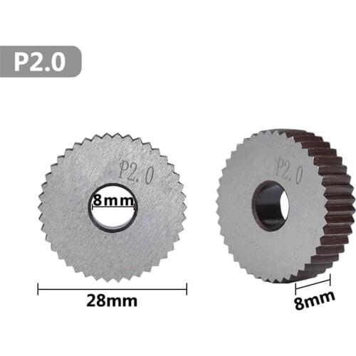 Anti slip single straight coarse 2pcs 2.0mm set for metal lathe diameter 28mm hss wheel lathe knurling tools