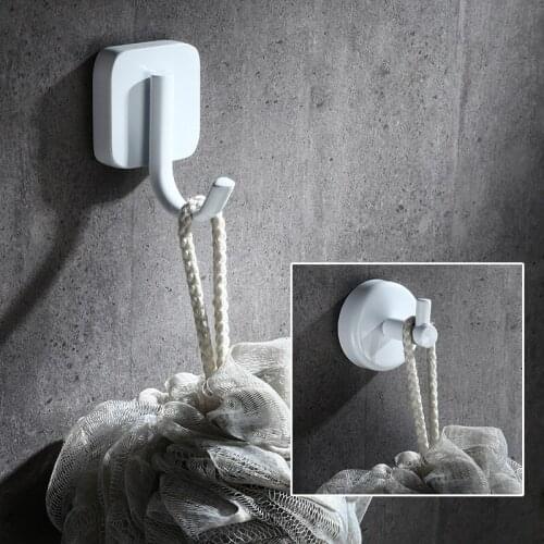 Stainless steel black painting towel hook wall mounted coat hanger square base bathroom accessories set modern vintage