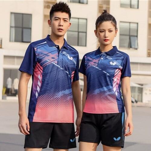 New Table Tennis Clothing Jacket Men’s And Women’s Short-sleeved Quick-drying Lapel Competition Training Suit Team Sportswear