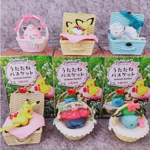 New 18PCS Flower basket Pika Alo Vu Cle Vil 5-6CM PVC Action Figure