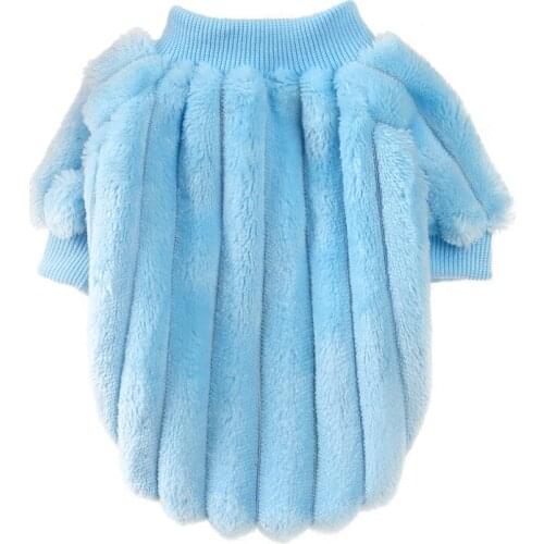 Dog Clothes Vertical One-sided Plush Sweater Pet Clothes Dog Teddy Clothing Cat Hoddie Autumn Winter Clothes