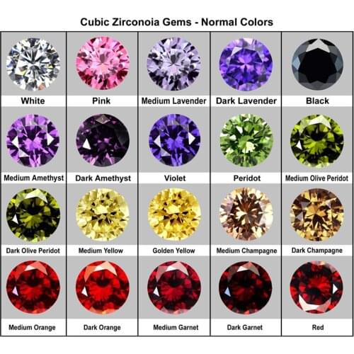 Wholesale 50pcs Zirconia CZ Gemstone Beads 3mm-10mm Round Pink/Olive/Champagne/Garnet /Black /Golden/Orange for Jewelry Making
