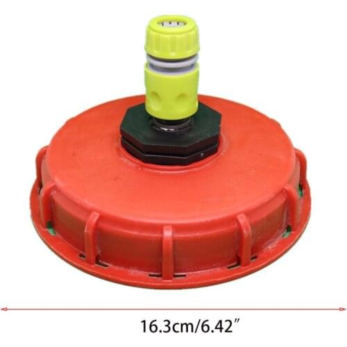 Plastic IBC Tank Cap Cover Lid Bung Adapter with Water Injection Connector Plug Ball Valve Leakproof and Dustproof Pipe