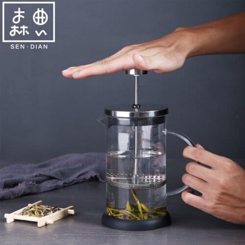 SENDIAN Portable Glass Filter Teapot High Temperature Resistant Pressure Pot Coffee Pot 2021 New Office Home Kitchen Accessories