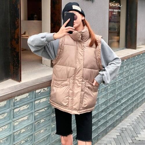 Down Cotton Vest Women Autumn/winter 2021 New Style Padded Jacket Outer Vest Padded Jacket Korean Waistcoat Padded Jacket
