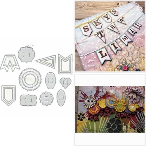 Various Banner Crown Mixed Geometry Shape Metal Cutting Dies DIY Decoration Paper Cards Album Making Embossing Template 2019