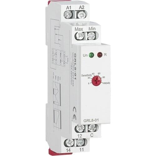 Din Rail Level Control Relay Industrial Control Level Monitoring Water Pump Controller Relay GRL8