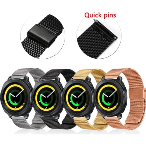 Milanese Stainless Steel Band Strap For Samsung Gear Sport S4 for Watch3 41mm/Active 2 Watchbands 20mm 22mm