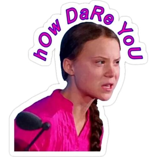 S30246# 13CM/15CM/17CM PVC Decal How Dare You Car Sticker Waterproof for Bumper Rear Window Laptop Toilet