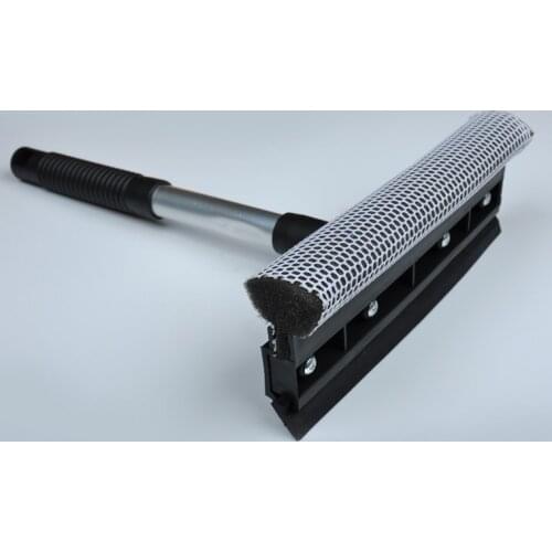 Retractable Double-Sided Window Scraper Glass Brush T-Shaped Glass Wiper With Extended Handle Removable Glass Scraper Cleaner
