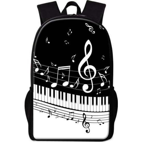 Piano School Bags Teenager Boys Girls Book Bag Flame Music Note Primary Students Backpack Children Rucksack Custom Pattern