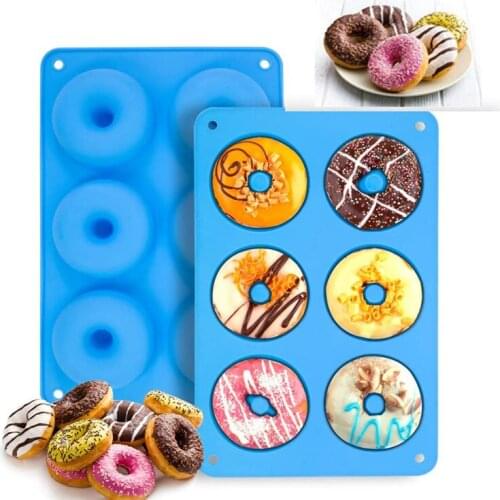 Silicone Donut Mold Non-Stick Candy Doughnut Baking Pan Tool DIY Lollipop Mold Stick Tray For Cake Biscuit Bagels Bakeware