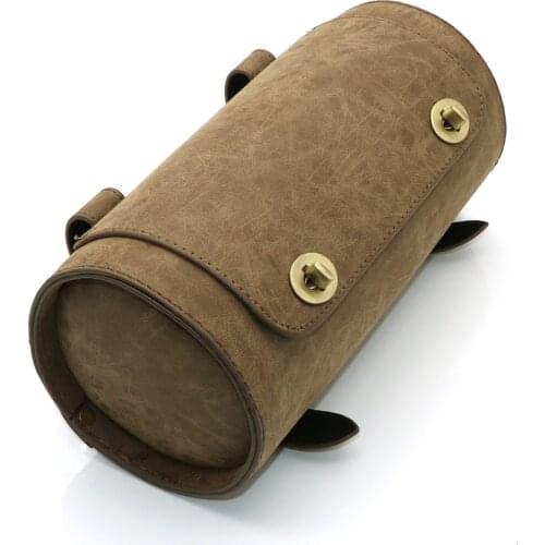 Universal Motorcycle PU Leather Saddlebag Roll Barrel Tool Bag Luggage Saddle Bag Cruiser Chopper Cafe Racer Old School Touring